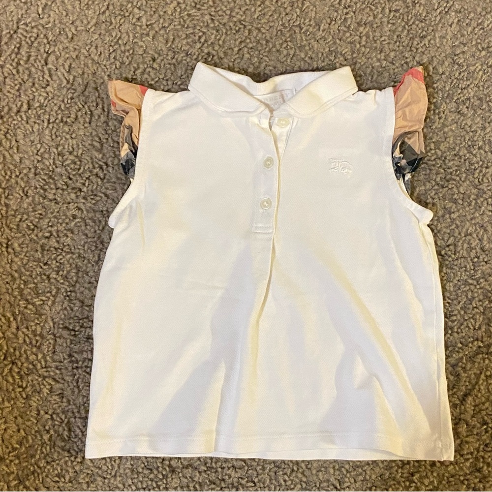 Burberry White Kids Sleeveless Polo Shirt